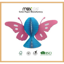 Sombrero de papel plegable de colores mezclados con forma de mariposa